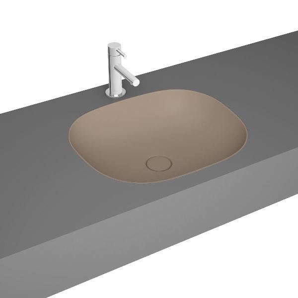 Vitra 7810b474-1083 Plural Kare Tezgahaltı Lavabo 45 Cm Mat Kil Beji