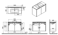 Vitra Integra Square 80098 Lavabo Dolabı 100cm M.Yeşil