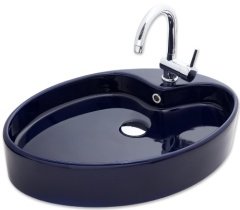Smanni Betria Çanak Lavabo Tezgah Üstü Lacivert 65x45