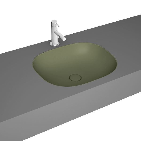 Vitra 7810b475-1083 Plural Kare Tezgahaltı Lavabo 45 Cm Mat Yosun Yeşili