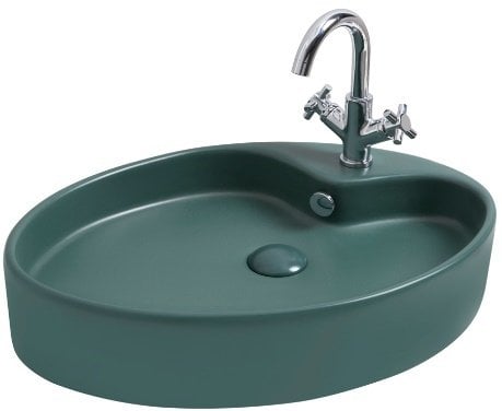 Smanni Betria Çanak Lavabo Tezgah Üstü Mat Zümrüt 65x45