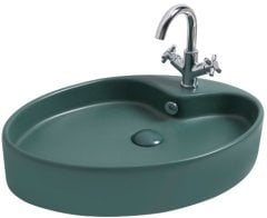 Smanni Betria Çanak Lavabo Tezgah Üstü Mat Zümrüt 65x45