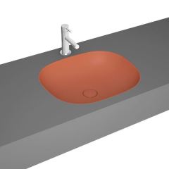 Vitra 7810B477-1083 Plural Kare Tezgahaltı Lavabo 45 Cm Mat Terra Rossa