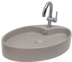 Smanni Betria Çanak Lavabo Tezgah Üstü Mat Sahra 65x45