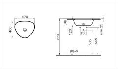 Vitra 7812b401-1083 Plural Üçgen Tezgahaltı Lavabo 47 Cm Mat Beyaz