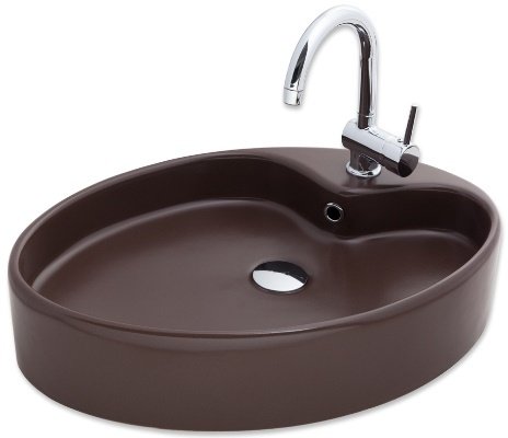 Smanni Betria Çanak Lavabo Tezgah Üstü Mat Moka 65x45