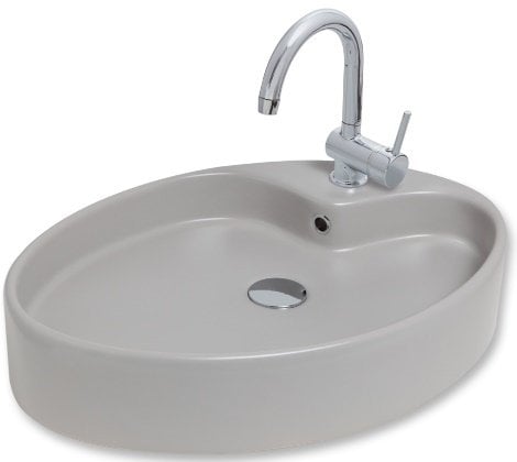 Smanni Betria Çanak Lavabo Tezgah Üstü Mat Gri 65x45