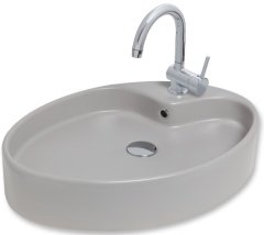 Smanni Betria Çanak Lavabo Tezgah Üstü Mat Gri 65x45