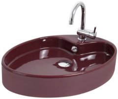Smanni Betria Çanak Lavabo Tezgah Üstü Bordo 65x45