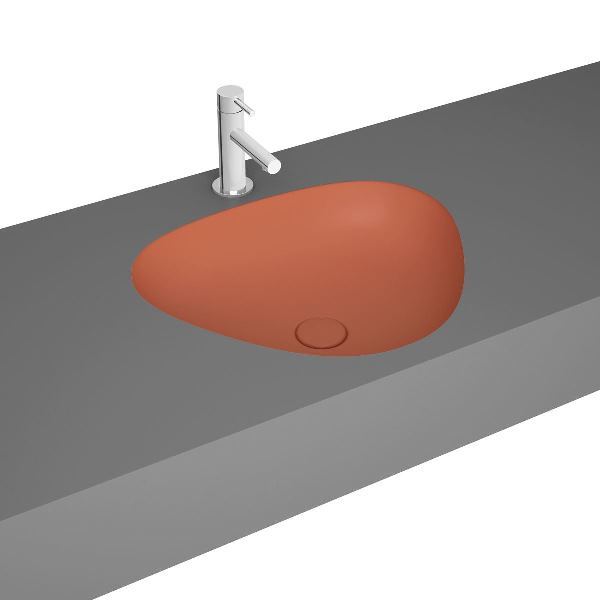 Vitra 7812B477-1083 Plural Üçgen Tezgahaltı Lavabo 47 Cm Mat Terra Rossa