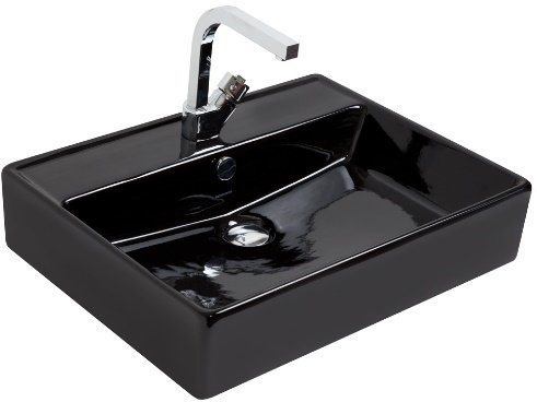 Smanni Kastra Çanak Lavabo Tezgah Üstü Siyah 60x46