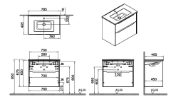 Vitra Integra Square 80211 Lavabo Dolabı 80cm M.Beyaz