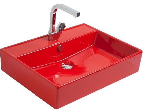 Smanni Kastra Çanak Lavabo Tezgah Üstü Kırmızı 60x46