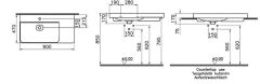 Vitra 7528B003-0041 Metropole Y.Ayaklı Lavabo 90 cm P.Beyaz