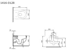 Bocchi 1416-004-0128 V-Tondo Asma Klozet Mat Siyah + Klozet Kapağı