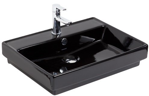 Smanni Kastra GM Çanak Lavabo Tezgah Üstü Siyah 60x46