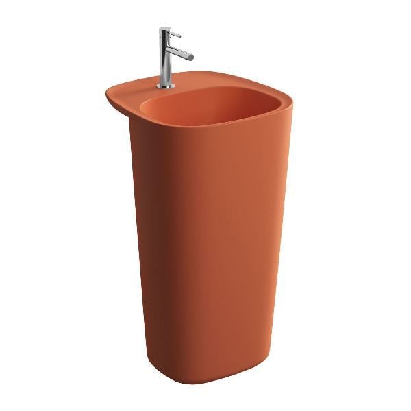 Vitra 7814b477-0041 Plural Monoblok Lavabo 50 Cm Mat Terra Rossa