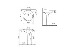 VitrA 4251B403-0016 İstanbul Kolon Ayaklı Lavabo 60 Beyaz