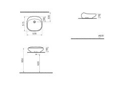 VitrA 4520B403-0016 İstanbul Kare Çanak Lavabo 54 cm Beyaz