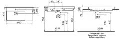 Vitra 7528B076-0973 Metropole Çanak Lavabo 90 cm M.Taş Gri