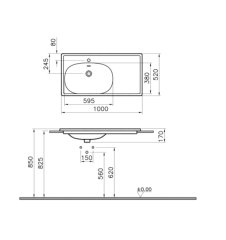 Vitra 7243b476-0001 Equal Etajerli Lavabo 100 Cm Mat Gri