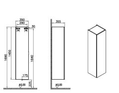 Vitra Mia Plus Square Boy dolabı 69780 P.Antrasit