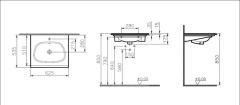 VitrA 5707B420-0001 Frame Etajerli Lavabo 65 cm Mat Bej