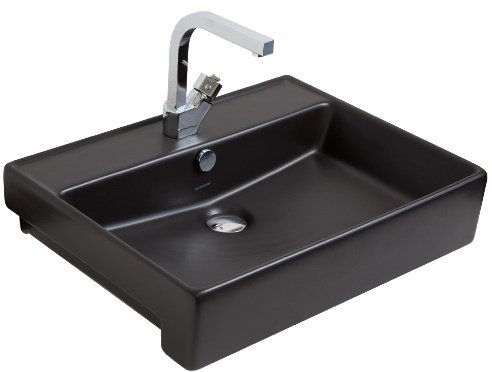 Smanni Kastra YT Çanak Lavabo Tezgah Üstü Mat Siyah  60x46