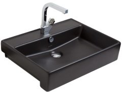 Smanni Kastra YT Çanak Lavabo Tezgah Üstü Mat Siyah  60x46
