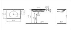 VitrA 5708B420-0001 Frame Etajerli Lavabo 80 cm Mat Bej