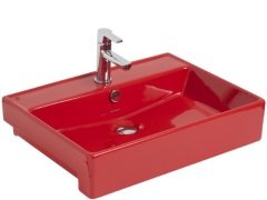 Smanni Kastra YT Çanak Lavabo Tezgah Üstü Kırmızı  60x46