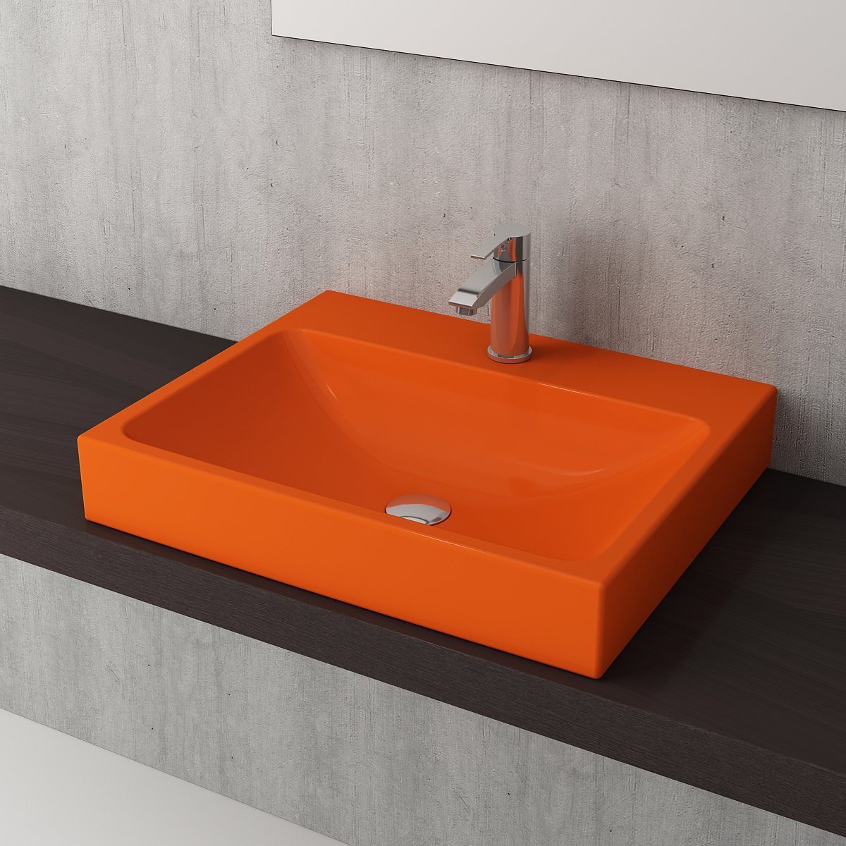 Bocchi 1077-012-0126 Scala Arch Tezgah Üstü Lavabo 60 cm Parlak Turuncu