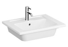Vitra Root 68130 Lavabo Dolabı, Kapaklı, 60 cm, Mat Kaya Gri, Köşeli Lavabolu
