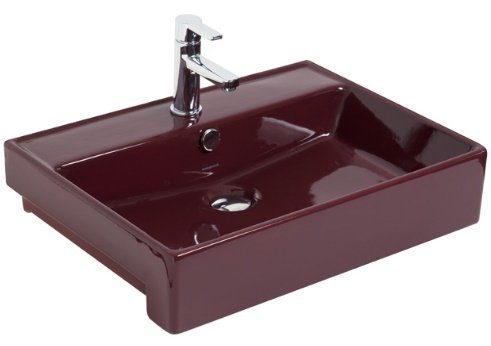 Smanni Kastra YT Çanak Lavabo Tezgah Üstü Bordo  60x46