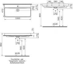 Vitra 7529B003-0973 Metropole Çanak Lavabo 100 cm Beyaz