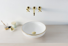 Vitra 4334b072-2300 Water Jewels Çanak Lavabo 40 Cm Altın Çizgili
