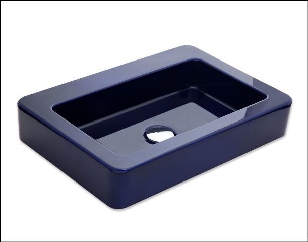 Smanni Skat Tezgah Üstü Lavabo 59x41 cm Parlak Lacivert