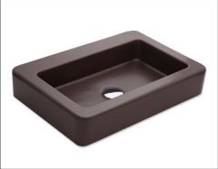 Smanni Skat Tezgah Üstü Lavabo 59x41 cm Mat Moka