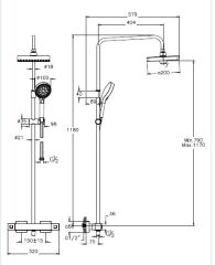 Artema  Base Square Termostat Banyo A4730636 M.Siyah
