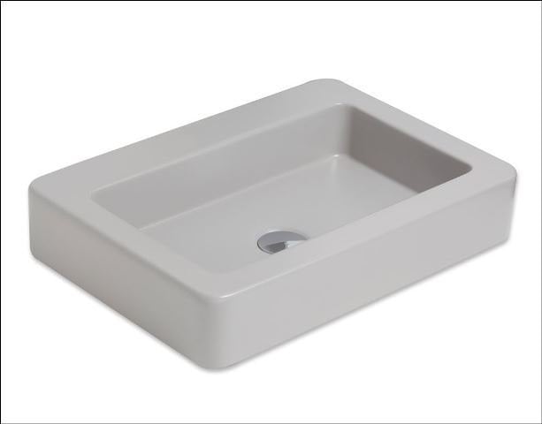 Smanni Skat Tezgah Üstü Lavabo 59x41 cm Mat Gri