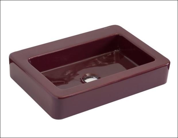 Smanni Skat Tezgah Üstü Lavabo 59x41 cm Bordo