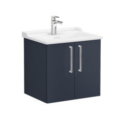 Vitra Root 68144 Lavabo Dolabı, Kapaklı, 60 cm, Mat Lacivert, Klasik Lavabolu