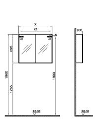 Vitra Base Dolaplı Ayna 80 cm Fırç.Krom 66902