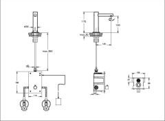 Vitra A4721336WTC Origin Fotoselli Lavabo Bataryası Çift Su Girişli Mat Siyah
