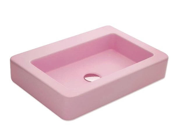 Smanni Skat Tezgah Üstü Lavabo 59x41 cm Mat Pembe