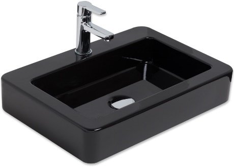 Smanni Skat BD Çanak Lavabo Tezgah Üstü Siyah 59x41