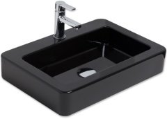 Smanni Skat BD Çanak Lavabo Tezgah Üstü Siyah 59x41