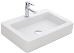 Smanni Skat BD Çanak Lavabo Tezgah Üstü Mat Beyaz 59x41