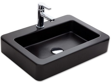 Smanni Skat BD Çanak Lavabo Tezgah Üstü Mat Siyah 59x41