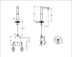 Vitra A4722134 Origin Fotoselli Çanak Lavabo Bataryası (Çift Su Girişli - Elektrikli) Fırçalı Nikel
